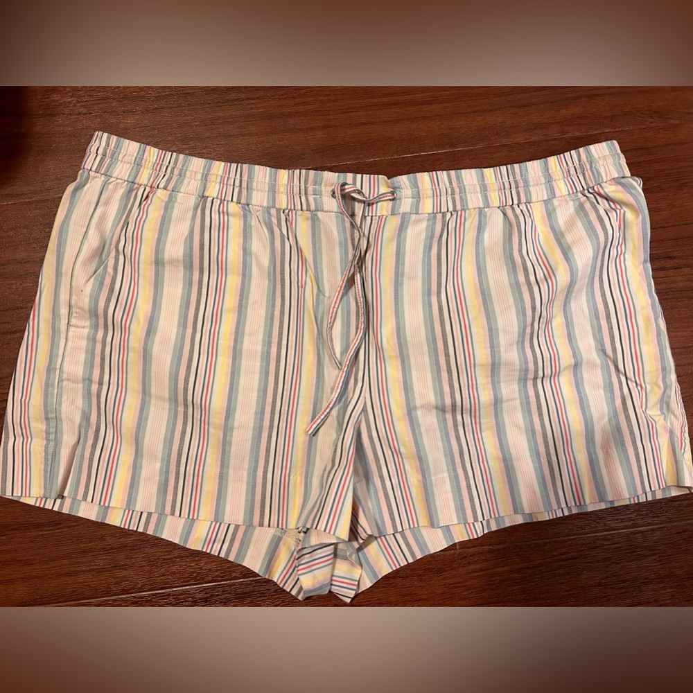 LOFT Women's Casual Striped multi colored Shorts Size XL Cotton